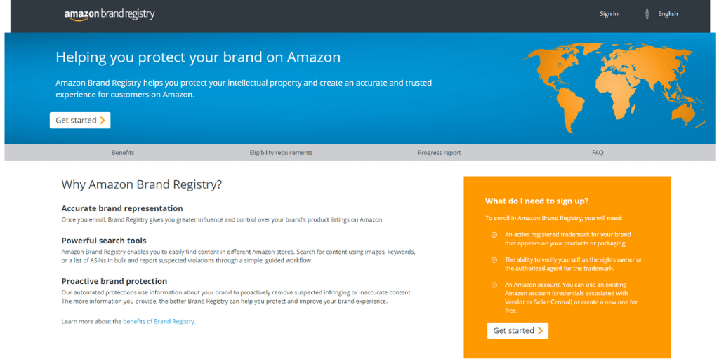 What is Amazon Brand Registry?  Amazon Brand Registry is Amazons' program for trademarked manufacturers & brands selling on Amazon through Amazon Seller Central allowing them to have greater control over and greater protection over their brands on Amazon.  Brand registry on Amazon protects brands intellectual property.  Benefits of Amazon Brand Registry include greater protection & identification of counterfeit and unauthorized sellers, access to powerful selling competitive advantages such as Enhanced Brand Content, placing videos on product listings, the Amazon Early Reviewer Program & much more.