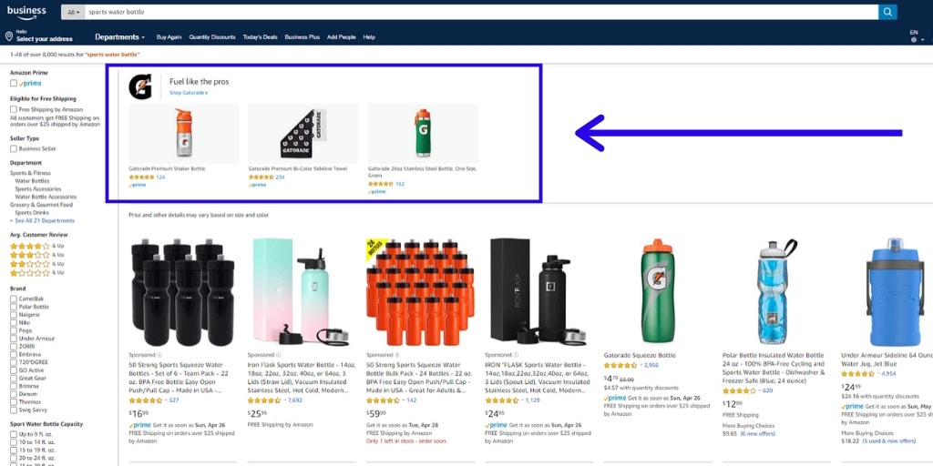 Amazon Sponsored Brands Ad Example - Amazon Advertising The Complete Guide - The Source Approach - Amazon Consultant and eCommerce Consultant